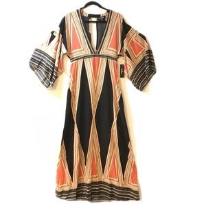 Lulu’s Montecito Black Boho Maxi Print Dress